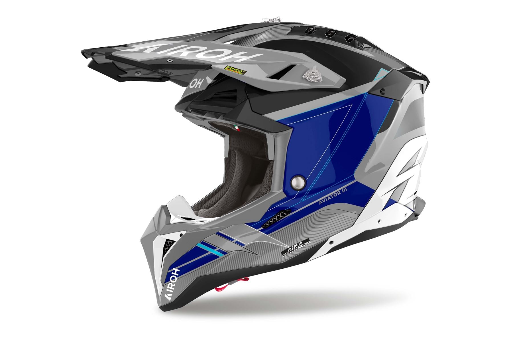 Airoh Helmet 2024 Aviator 3 Saber Blue Gloss HPC Carbon